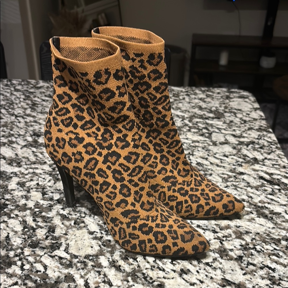 Leopard Print Ankle Boots